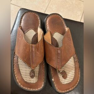 Born Brown Leather Men's Sandals, Size 10/44